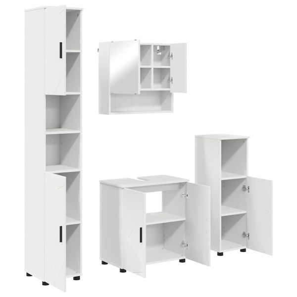 Комплект мебели за баня 4 бр. Бяло 61 x 35 x 64 см