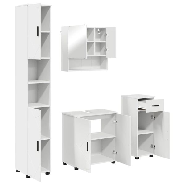Комплект мебели за баня 4 бр. Бяло 61 x 35 x 64 см