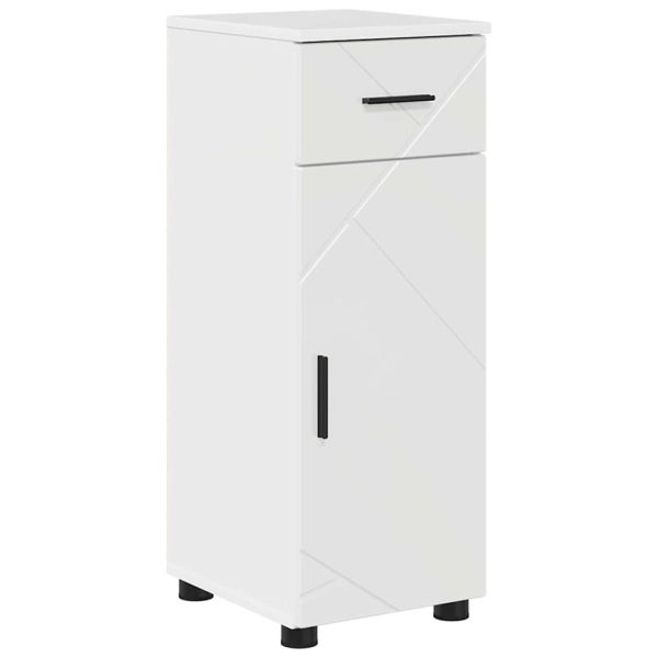 Комплект мебели за баня 4 бр. Лъскаво бяло 61 x 35 x 64 см