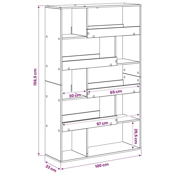 Етажерка за книги 100 x 33 x 156,5 см Инженерна дървесина