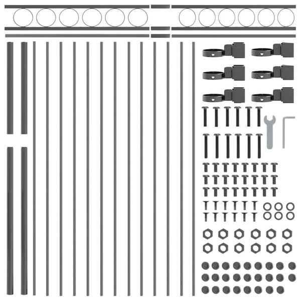 Елемент на оградата ASSEN 170 x 200 см Стомана Сив