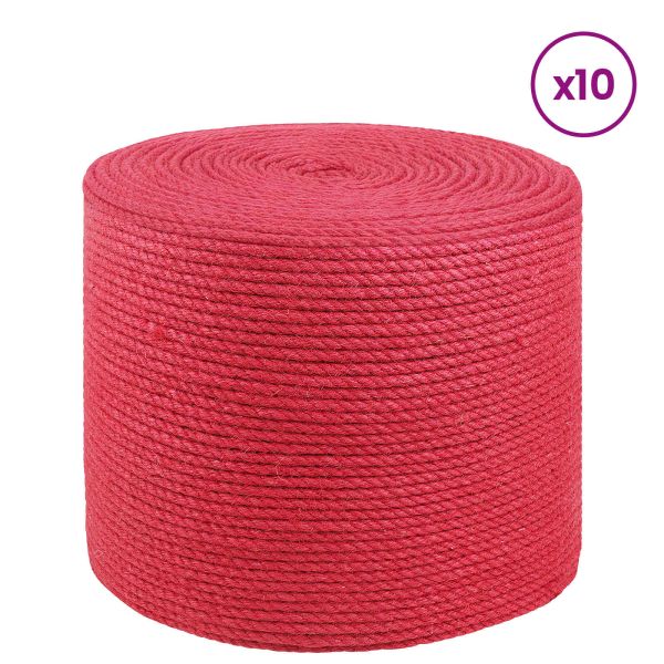 Въже от юта 10 pcs Червено 100% Тоса юта