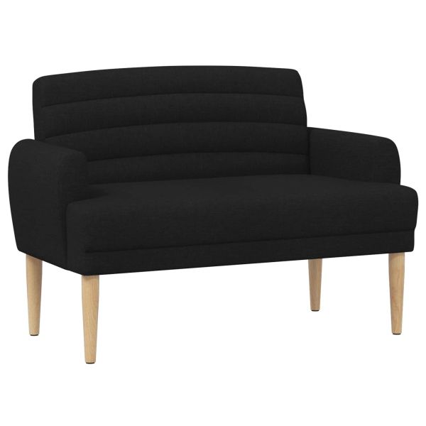 Двуместен диван с копчета Черно 116 x 67 x 80 см Текстил