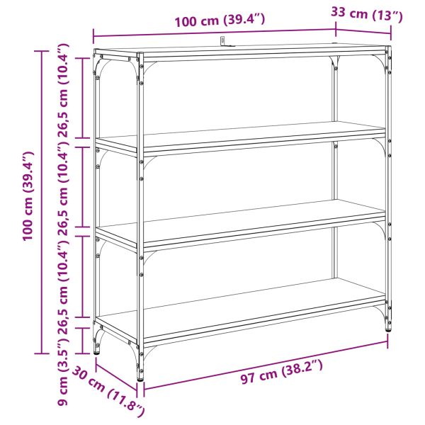 Шкаф за книги Старо дърво 100 x 33 x 100 см