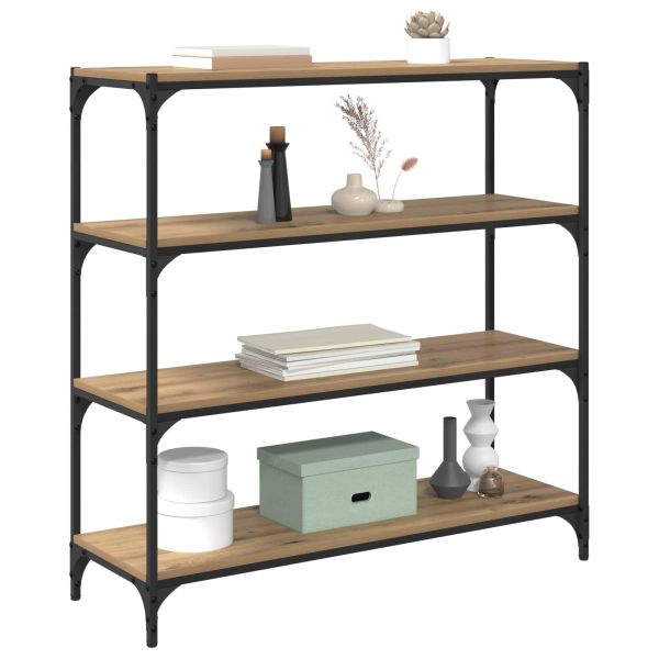 Шкаф за книги 3 нива 100 x 33 x 100 см Дъб