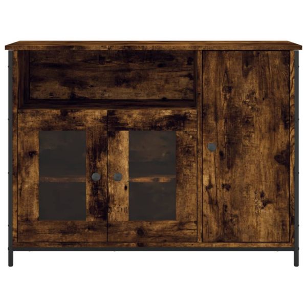 Сайдборд, опушен дъб, 100x35x75 см, инженерно дърво