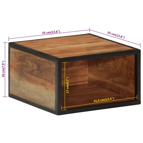 Стенно нощно шкафче 35x35x20 см масивна акация