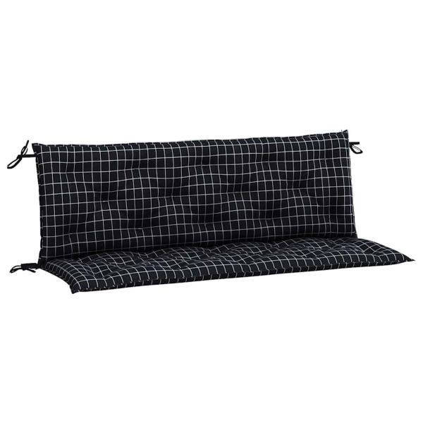 Възглавници за градински пейки 2 бр черно каре 150x50x7 см плат