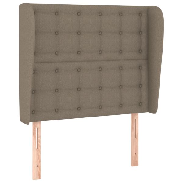 Горна табла за легло с уши, таупе, 83x23x118/128 см, плат