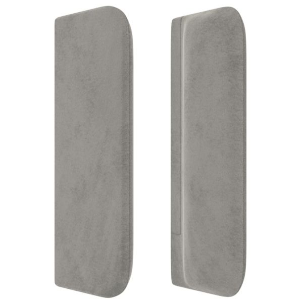 Горна табла за легло с уши, светлосива, 147x16x78/88 см, кадифе