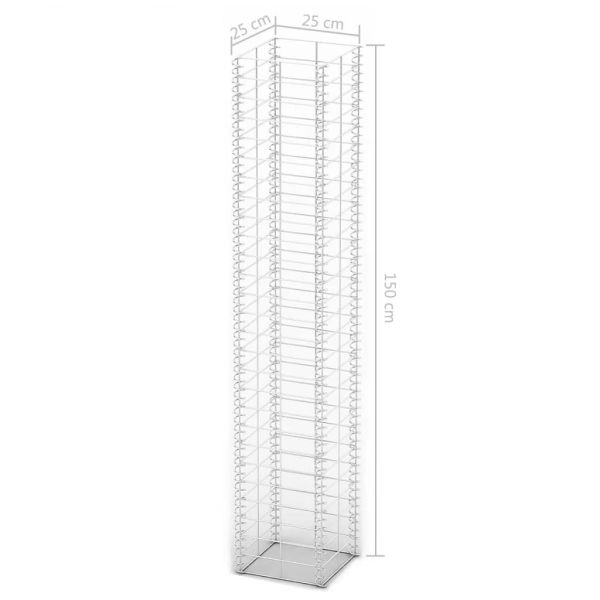 Комплект габиони, 3 бр, поцинкована тел, 25x25x150 см