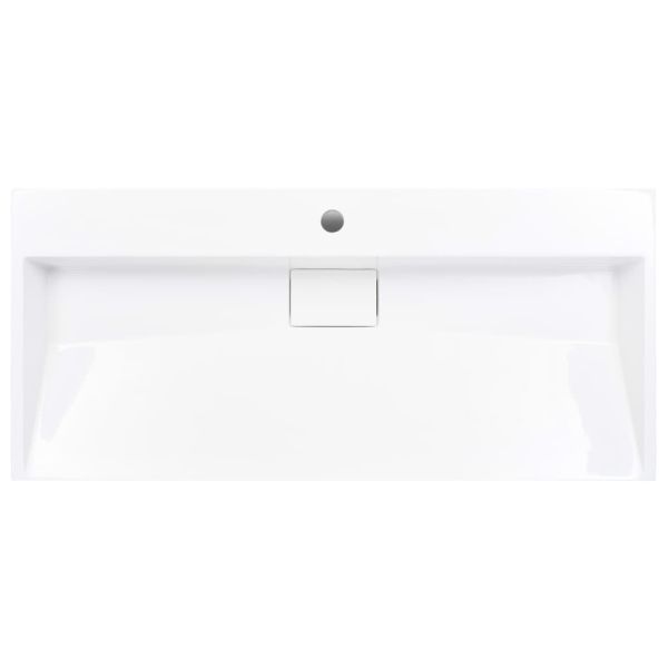 Мивка, 100x46x11 см, минерална/мраморна отливка, бяла