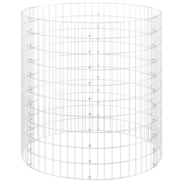Кръгъл габионен стълб, поцинкована стомана, Ø100x100 см