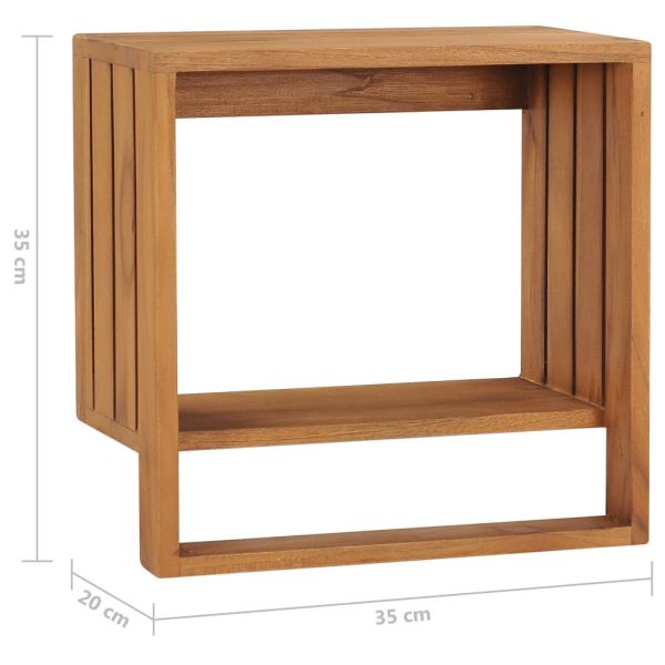 Стенна поставка за хавлии, 35x20x35 см, масивно тиково дърво