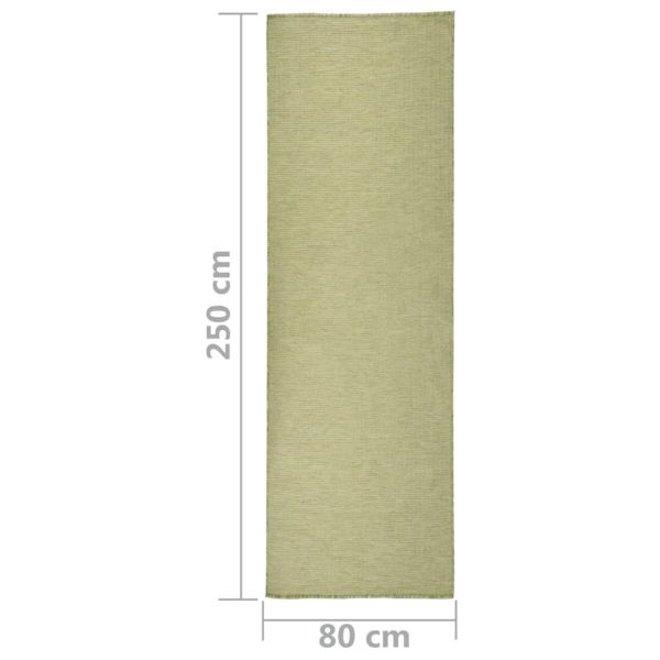 Градински плоскотъкан килим, 80x250 см, зелен