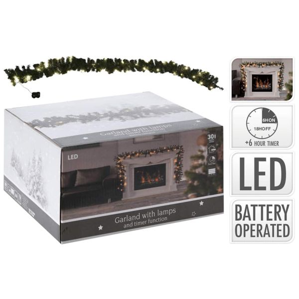 Ambiance Коледен гирлянд с 30 LED, 270 см