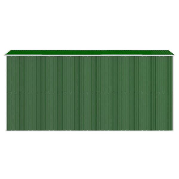 Градинска барака зелена 192x440x223 см поцинкована стомана