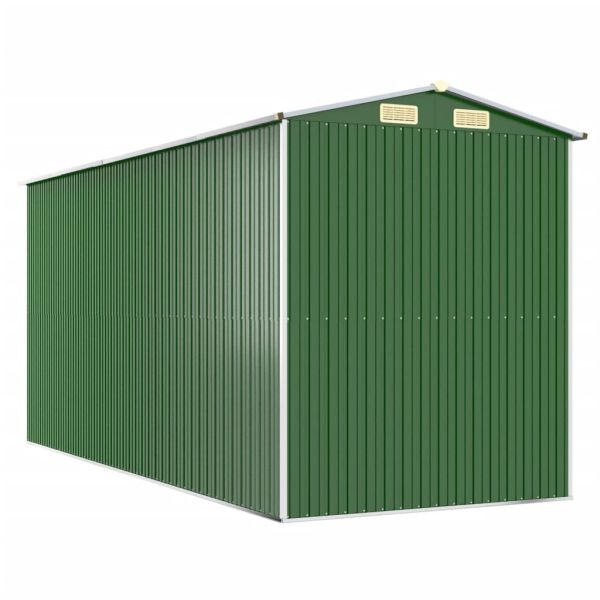 Градинска барака зелена 192x440x223 см поцинкована стомана