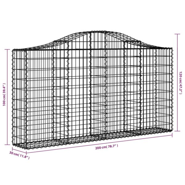 Дъговидна габионна кошница 200x30x100/120 см поцинковано желязо