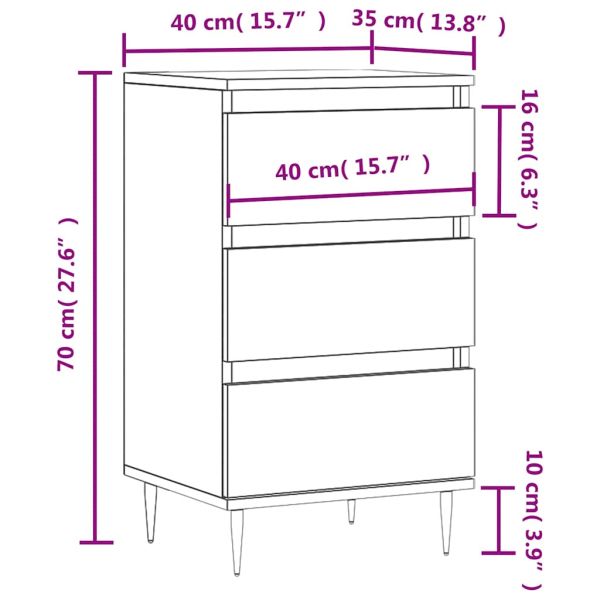 Бюфет бял 40x35x70 см инженерно дърво