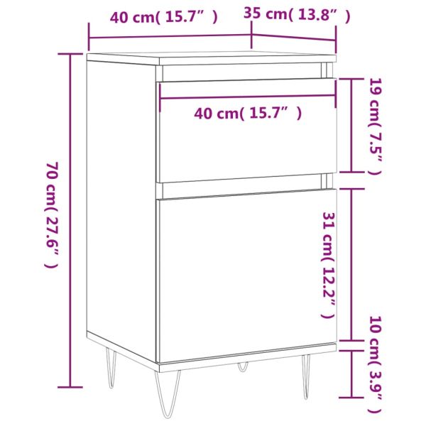 Бюфет бял 40x35x70 см инженерно дърво