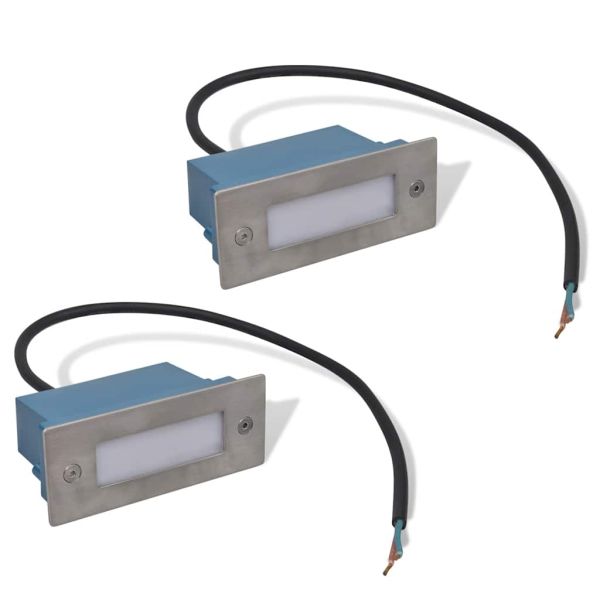 LED лампи за вграждане за стълбище, 2 бр, 44x111x56 мм