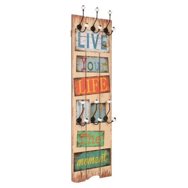 Закачалка за дрехи с 6 куки, 120х40 см, "LIVE LIFE"