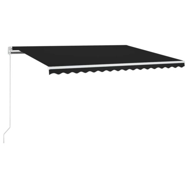 Ръчно прибиращ се сенник с LED, 450x350 см, антрацит