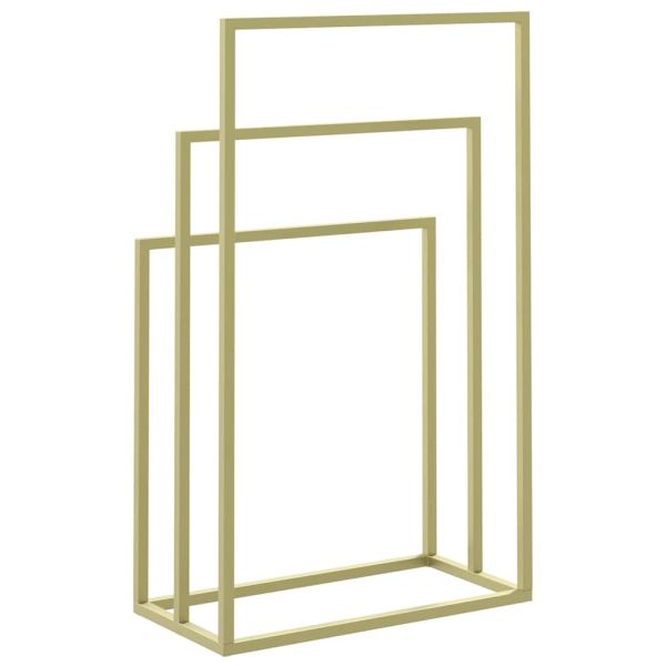 Свободностояща поставка за кърпи, златиста, 48x24x79 см, желязо