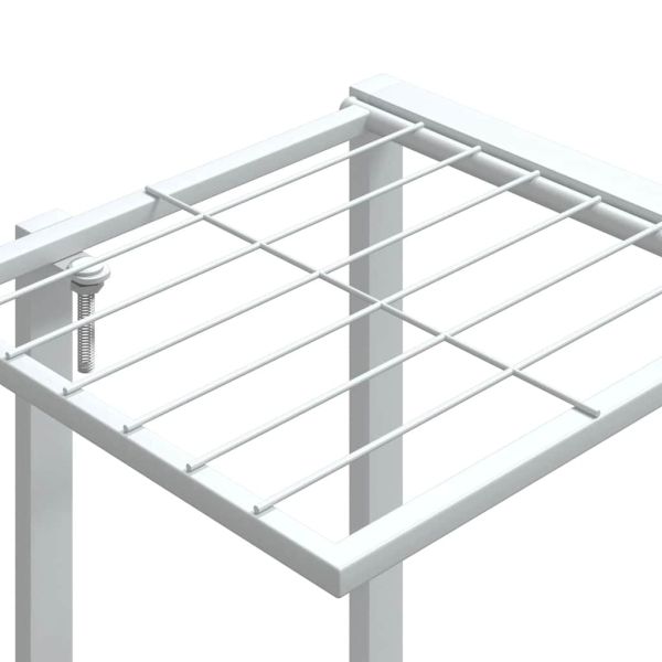 Стойка за цветя, 94,5x25x89 см, бяла, желязо