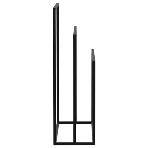 Свободностояща поставка за кърпи, черна, 48x24x79 см, желязо