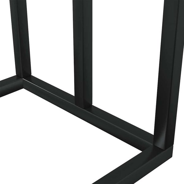 Свободностояща поставка за кърпи, черна, 48x24x79 см, желязо