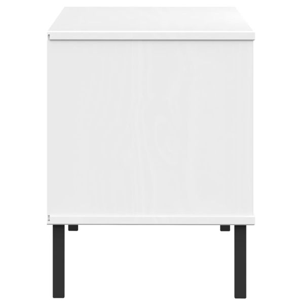 Етажерка за обувки с метални крака бяла 106x35x45 см масив OSLO
