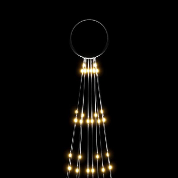 Коледна елха на флагщок, топло бяло, 310 LED, 300 см