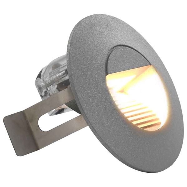 Фасадни LED аплици, 6 бр, 2 W, сребристи, кръгли