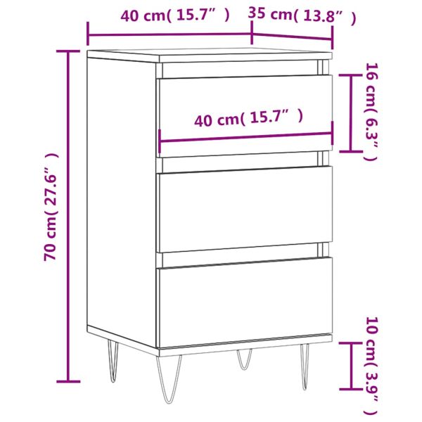 Бюфет бял 40x35x70 см инженерно дърво