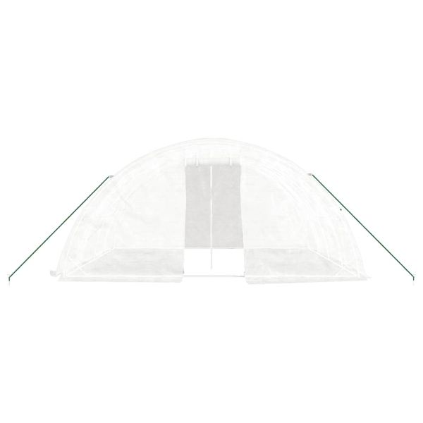 Оранжерия със стоманена рамка, бяла, 20 м², 5x4x2,3 м