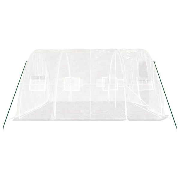 Оранжерия със стоманена рамка, бяла, 20 м², 5x4x2,3 м