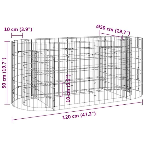 Габион повдигната леха, поцинковано желязо, 120x50x50 cм