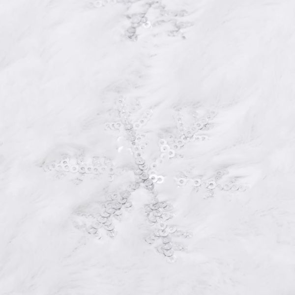 Луксозна коледна пола за елха, бяла, 122 см, изкуствена кожа