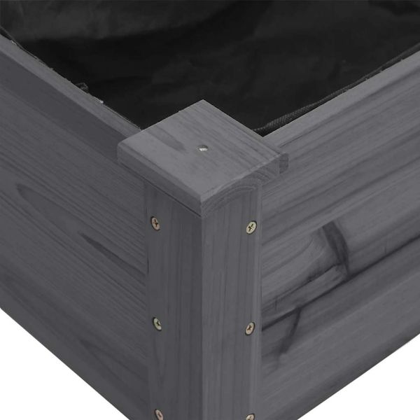 Саксия с вложка сива 203x53x76 см масивна ела