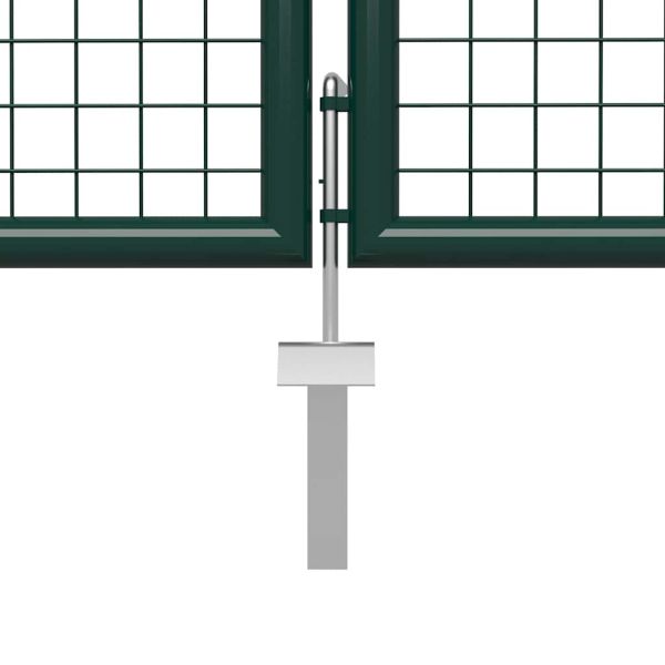 Градинска порта, стомана, 500x100 см, зелена