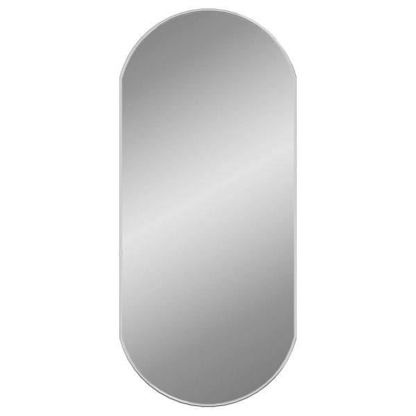 Стенно огледало сребро 90x40 см кръгло