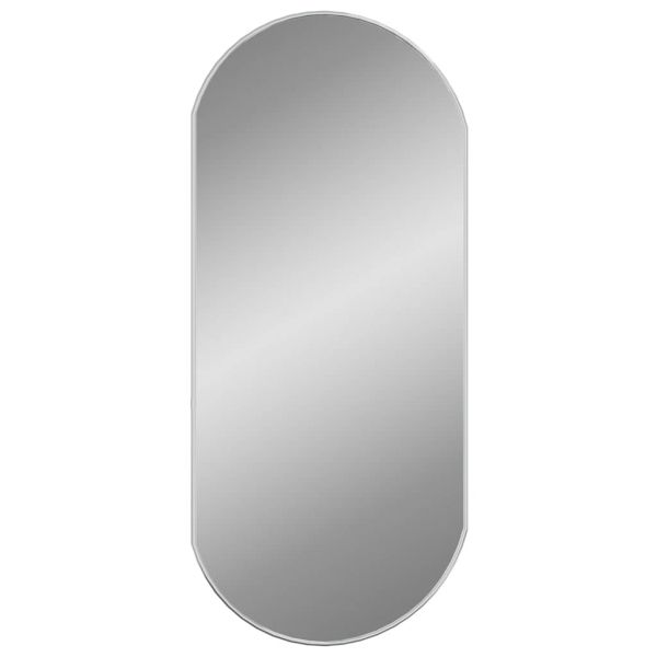 Стенно огледало сребро 90x40 см кръгло