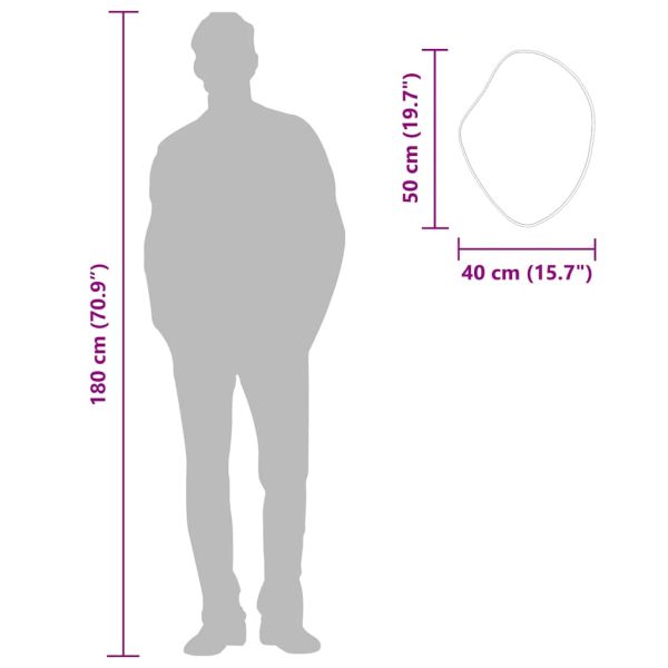 Стенно огледало, сребро, 50x40 см