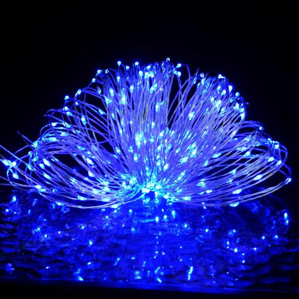 LED микро стринг лампички 40 м 400 LED сини 8 функции