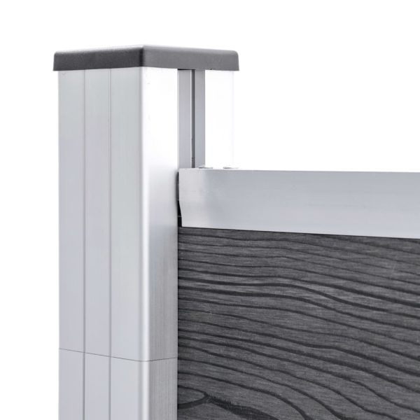Градинска ограда, WPC, 526x186 см, сива