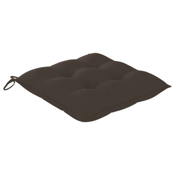 Градински столове с възглавници, 4 бр, сиви, акация масив