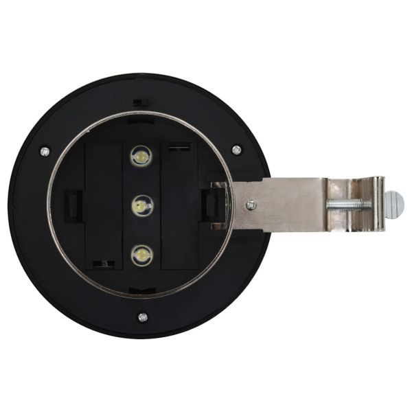 Градински соларни лампи, 6 бр, LED, кръгли, 12 см, бели