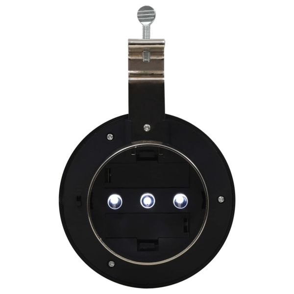 Градински соларни лампи, 6 бр, LED, кръгли, 12 см, бели
